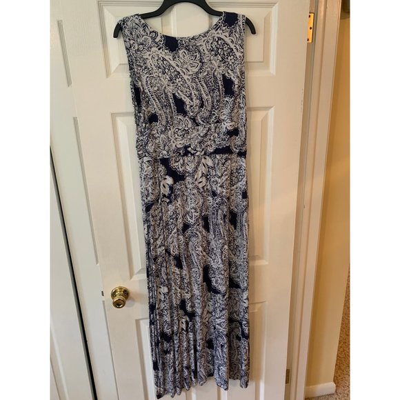 Soma Black & White Floral Sleeveless Flared Maxi Dress Extra Large - Picture 4 of 6